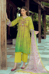 3-Pc Printed Lawn Unstitched With Chiffon Dupatta CP22-68